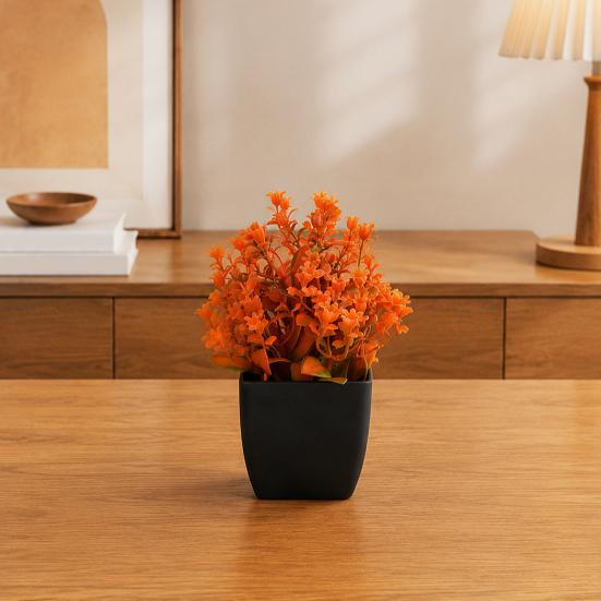 Simulated Small Potted Plant Maintenance-Free Realistic Autumn Leaves Mini Fake