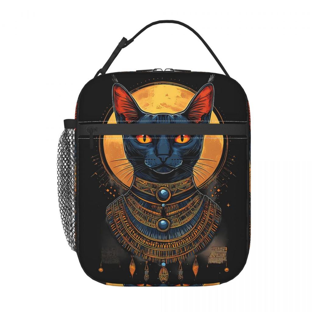 Egyptian God Ancient Egypt Bastet Cat Insulated Lunch Bag for Kids Cooler Thermal Food Box Tote Portable Lunch Boxes Container