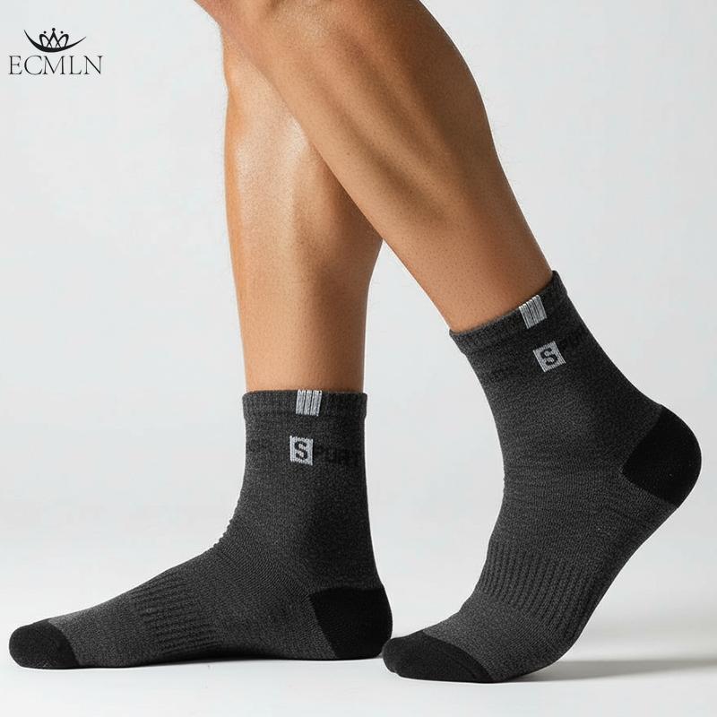5 PAR Herre Business Sportssokker Herresokker Pustende Luktkontroll Bomullssokker for Høst/Vinter