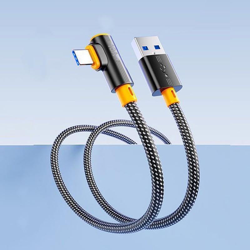 

240W Super Flash Charging Data Cable USB To Type C 90° Elbow Data Cable 1M/1.5M/2M/3M Fast Charging for Samsung Huawei Laptop 1m чёрный