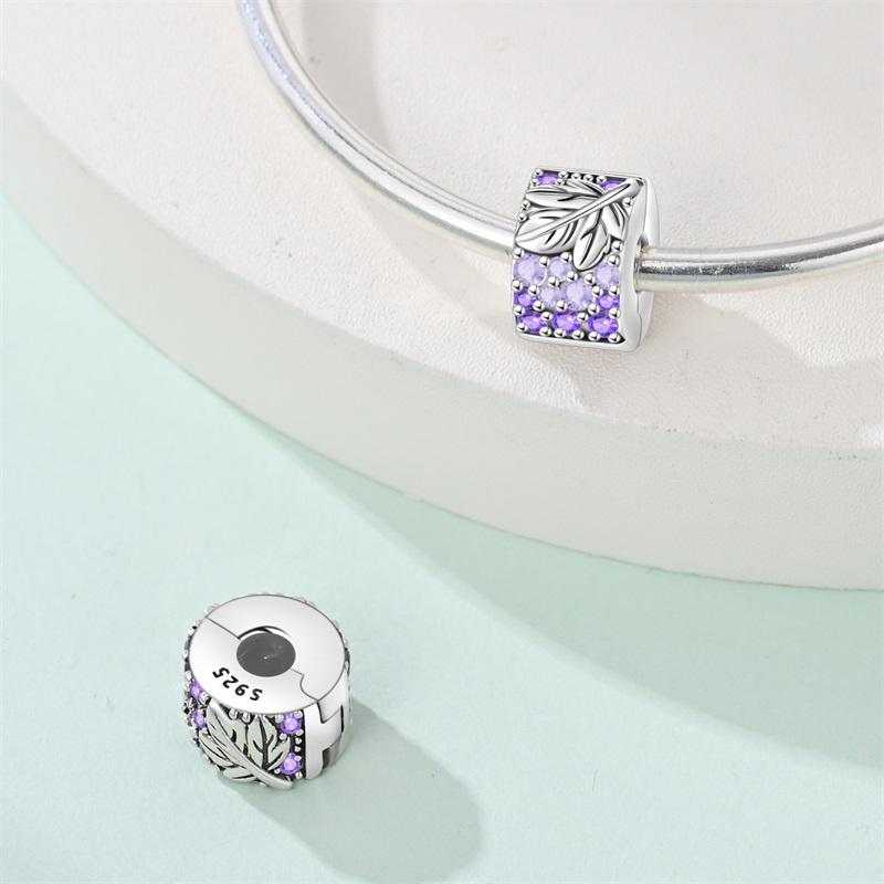 Genuine copper Colorful Stopper Clip Star Shape Bowknot Bead Charms Spring Compatible With Pandora Authentic Bracelets Fine Jewellery Gift Women Diy