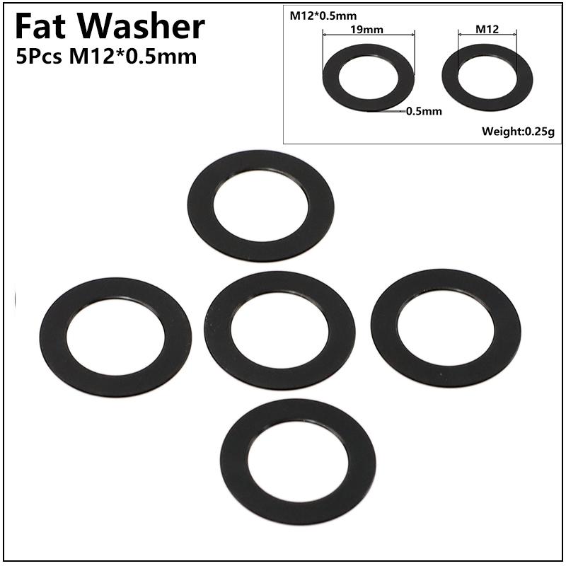 Bicycle Thru Axle Skewer Spacer M12x4mm/5mm/6mm/1.5mm/0.5mm MTB Fat Bike Shaft Skewer Washer Bike Hub Skewer Flat Spacer Washer