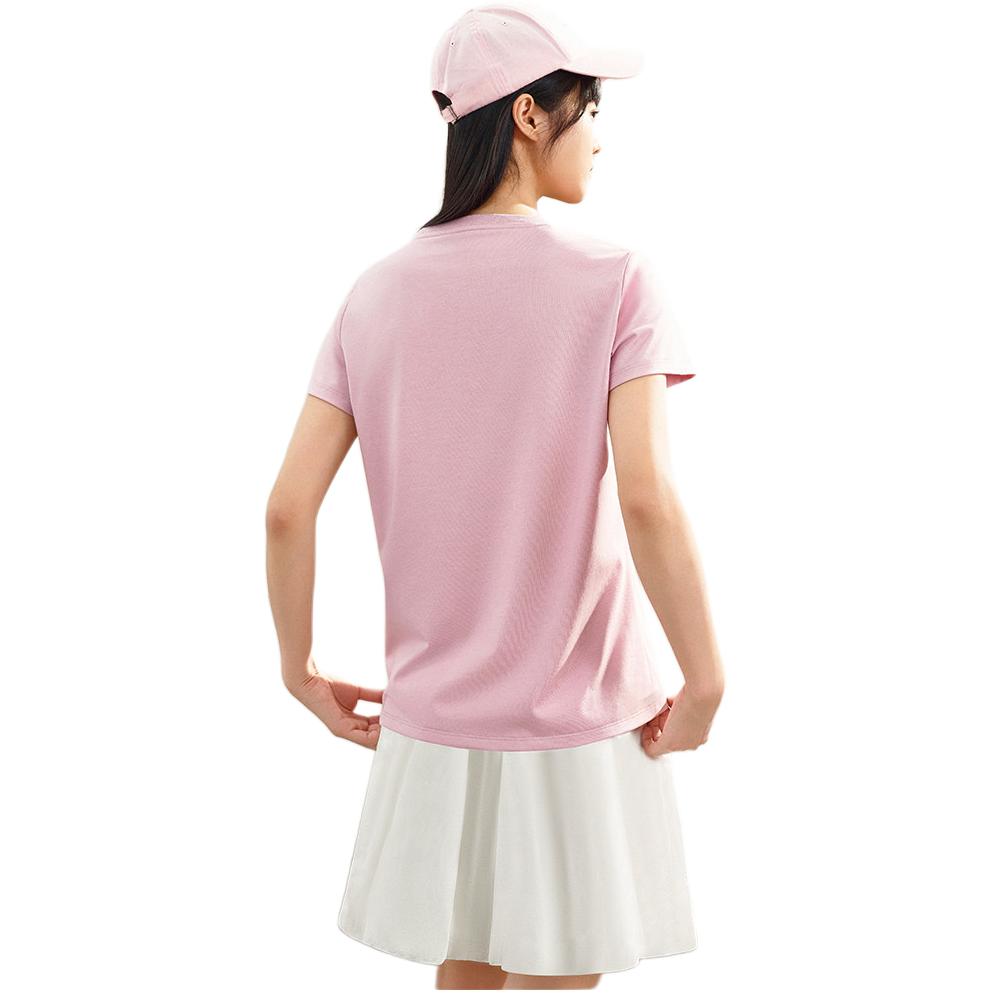 Anta Comfortable Casual Simple Versatile Round Neck Pullover Short Sleeve T-Shirt Women T-Shirts Pink 962528115-6