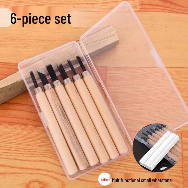 Comprehensive Wood Carving & Stamp Set: Includes Hand-Carved Knives, Carpenter Tools, and Carving Materials for Wood, Rubber, and Plaster.