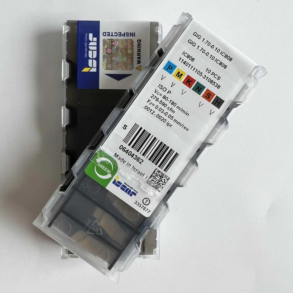 ISCAR / GIG1.70-0.10 IC808   Industrial indexable carbide inserts 10 Pcs