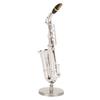 Miniature Saxophone with Stand and Case Mini Musical Instrument Miniature Dollhouse Model for Home Decoration Gift