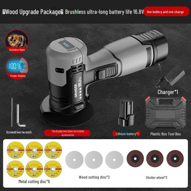 16.8V Mini Angle Grinder: Compact, Rechargeable, Multi-Function Lithium Battery Cutting Tool