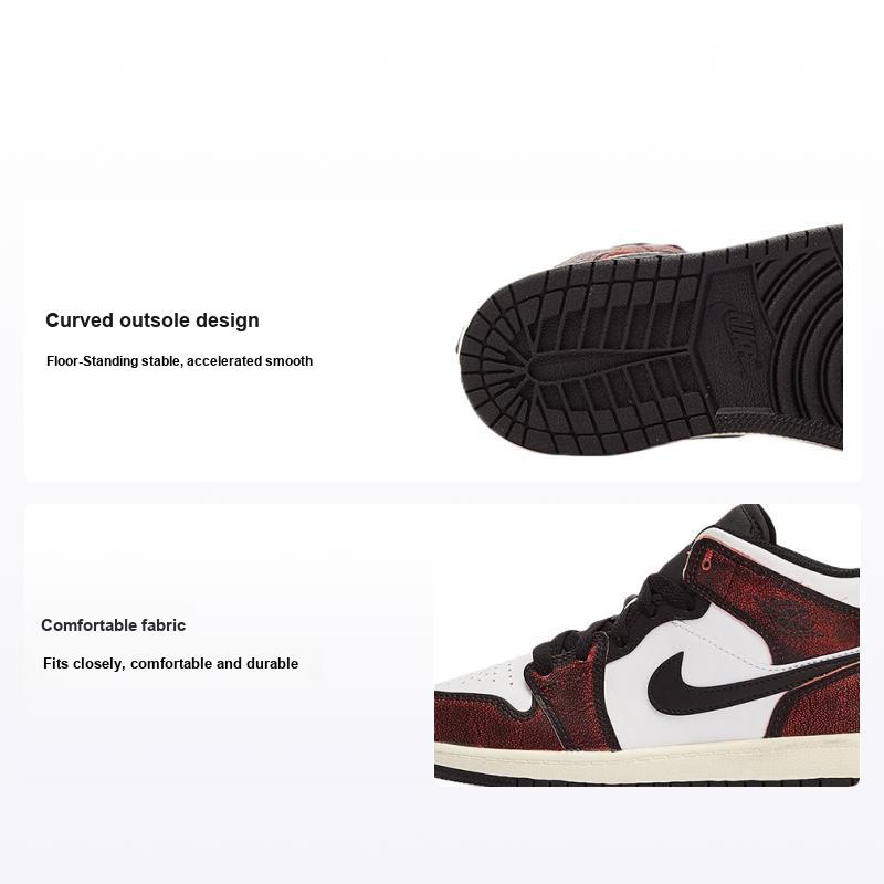 Детские кроссовки Air Jordan 1 Mid SE PS Wear-Away Black White Sail FB0567-006 28