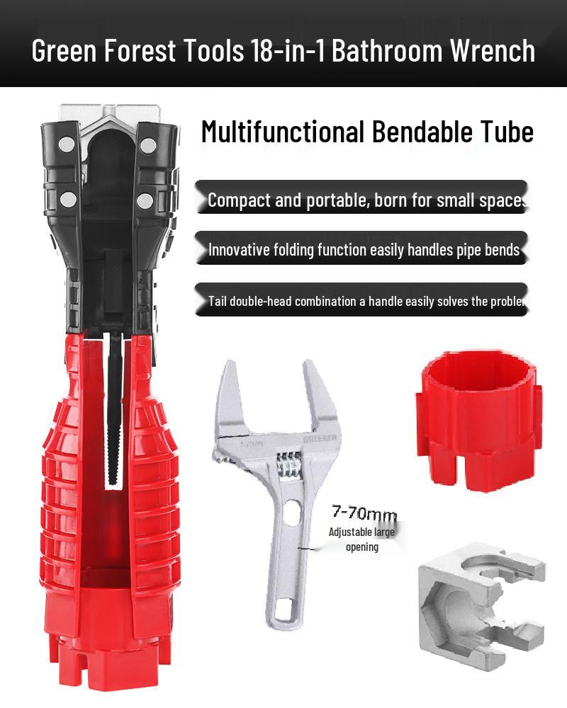 Universal 8-in-1 Sink Wrench: Multifunctional Tool for Water Pipe and Faucet Installation
