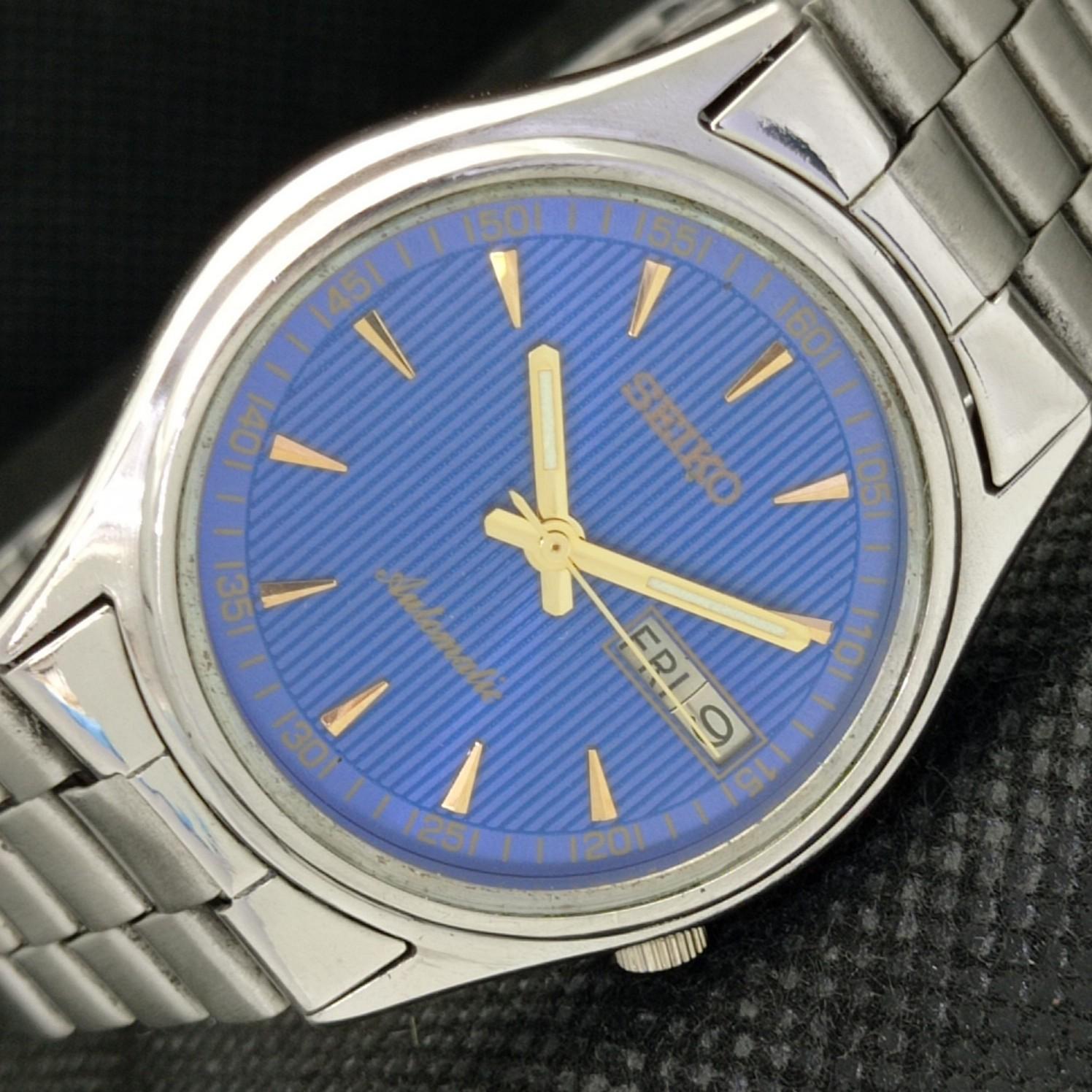 

USED VINTAGE SEIKO 5 AUTOMATIC 7009A JAPAN MENS D/D BLUE WATCH 608a-a315125-9 SKU608a-a315125