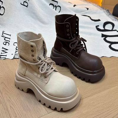 Platform Women's Ankle Boots Flats Designer Platform Shoes  Winter Chelsea Boots New Trend Goth Leather Walking Mujer Botas