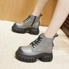 Thick-soled Martin Boots Women's 2025 Autumn and Winter New Inner Height Increase Small Short Boots British Style Medium Tube Versatile Single Boots