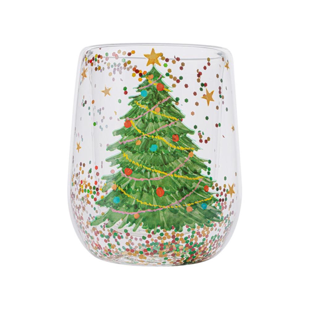 

Glass Christmas Tree Cup 350ml Coffee Mug Party Supplies Water Cup Student Christmas Tree