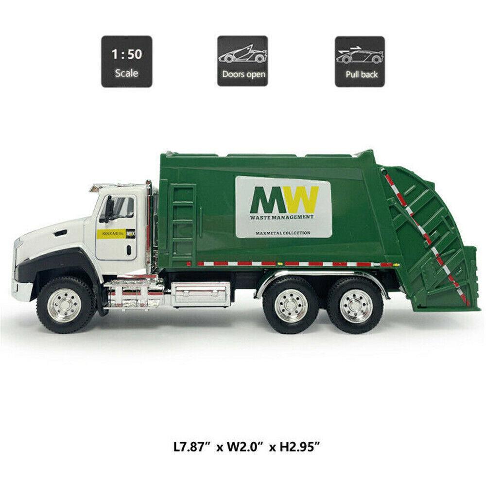 1/50 Scale Metal Scales City Die-casting Garbage Trucks, Large Toy Garbage Trucks, Oil Tankers and Toy Transport Vehicles with Rear Traction