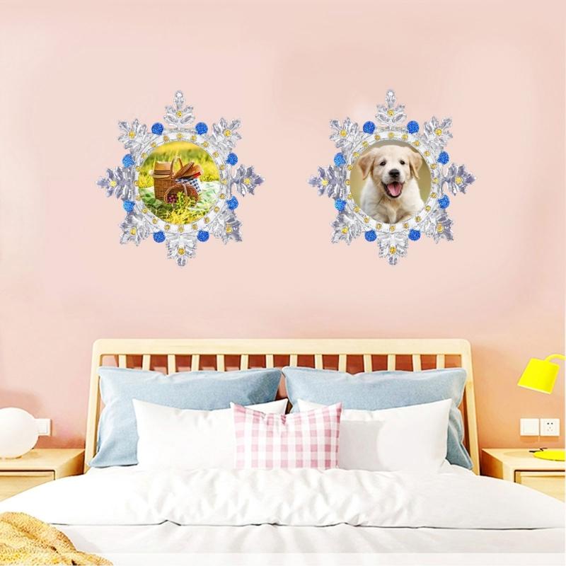 Photo Frame Decoration Silicone Mold Snowflake Mirror Epoxy Mold Resin Casting Pendant Mold Suitable for Diy Crafts