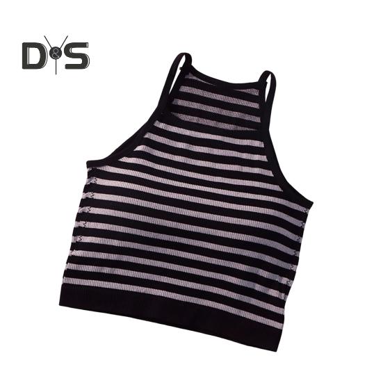 

Женский ребристый топ с подкладкой, летний топ без рукавов со спинкой-борцовкой и встроенным бюстгальтером, укороченный топ на тонких бретельках черный серый