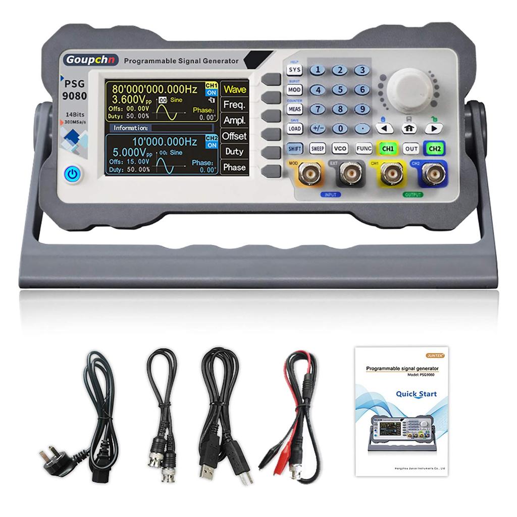 Cleqee 80Mhz Signal Generator Dual Channel Programmable Digital Signal Generator Arbitrary Wave Generator Signal Source Frequency Modulation Amplitude