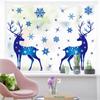 Home  Decor Blue Electrostatic Elk Snowflake  Sticker Glass Window Decoration Christmas Sticker