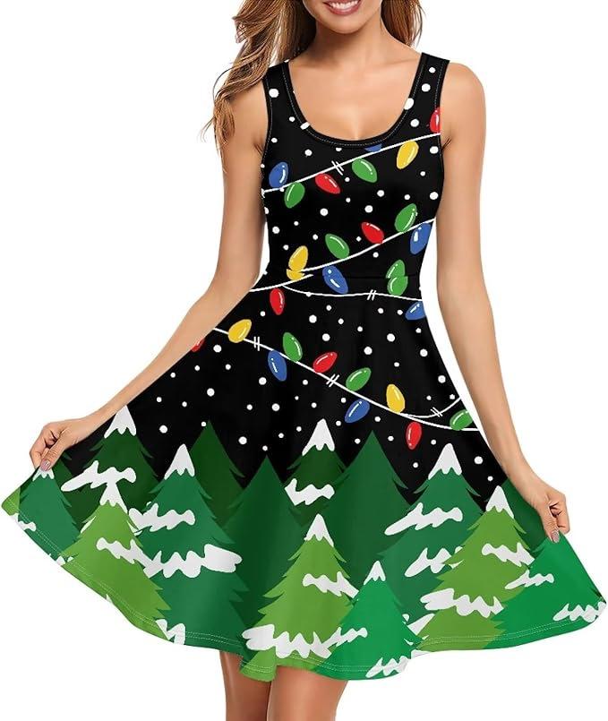 Summer Dress Casual Sleeveless Vest Cotton Skating Vest Short Medium and Long Dress