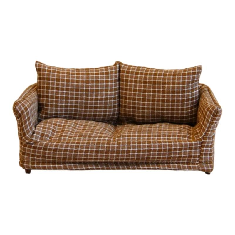 Smooth cotton Tiny Sofa Model For 1 12 Model house Displays Detachable For Realistic Home Trim