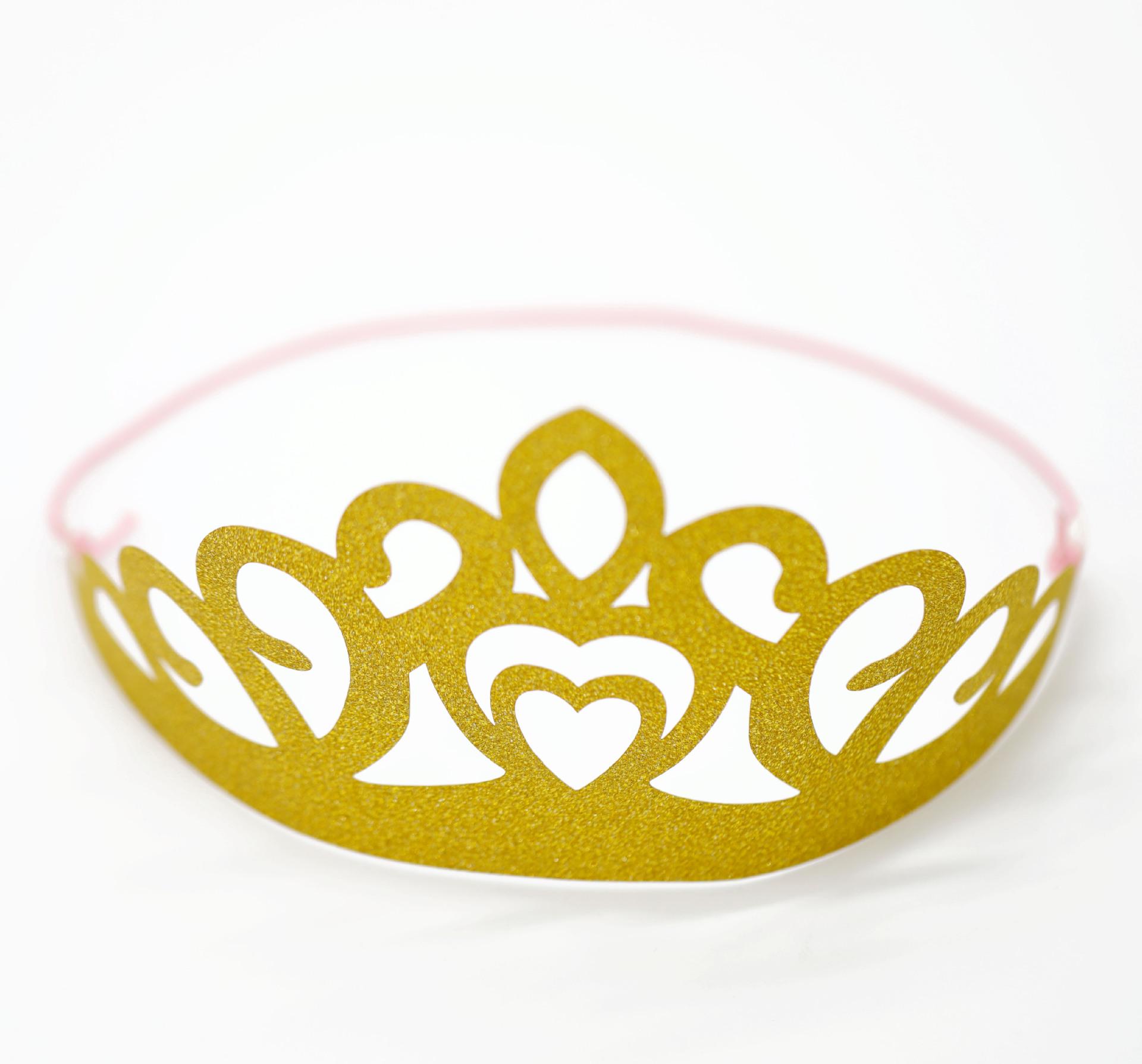 Golden Glitter Crown Hat for Party and Birthday Celebration Decorations
