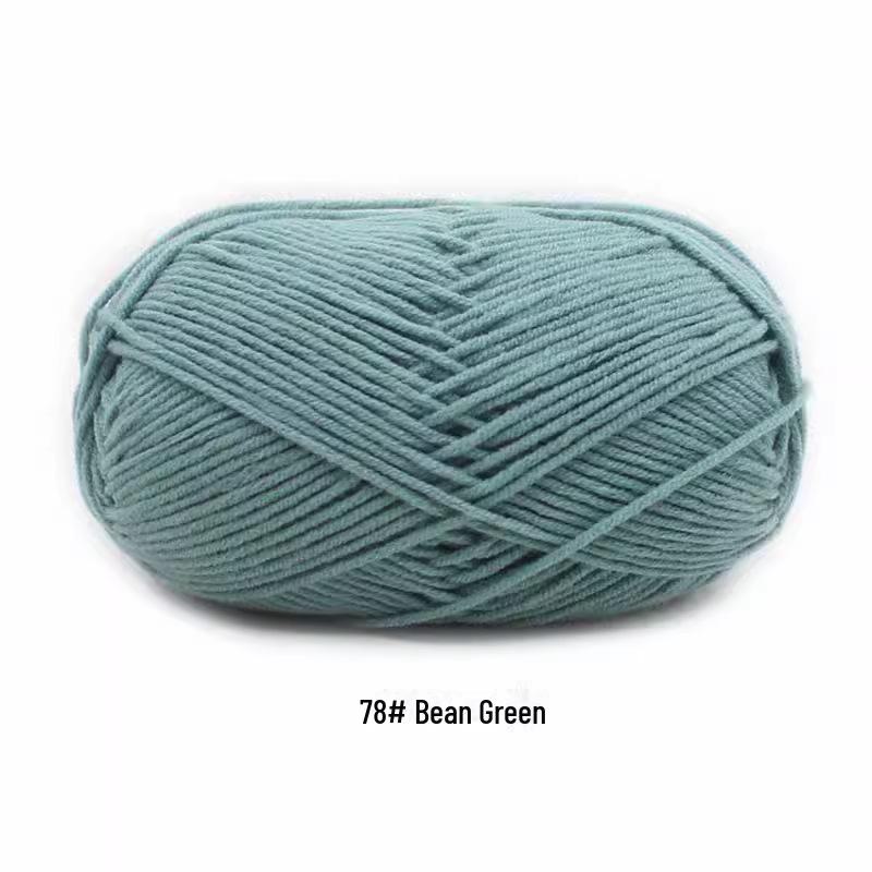 4 Strands Medium Thick Milk Cotton Yarn for Hand-Woven Baby Projects