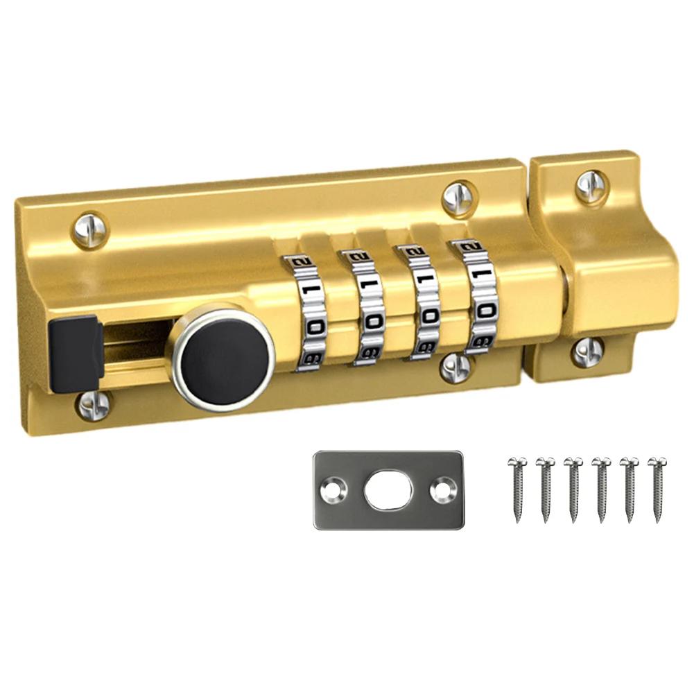 Lock Big Door Bolt Zinc Alloy Big Door Bolt Black Combination Latch Lock Black Gold Lock Black Gold Prevent Rust