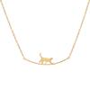 Cute Animal Walking Cat Pendant Necklace for Women Girls Stainless Steel Jewelry Gift
