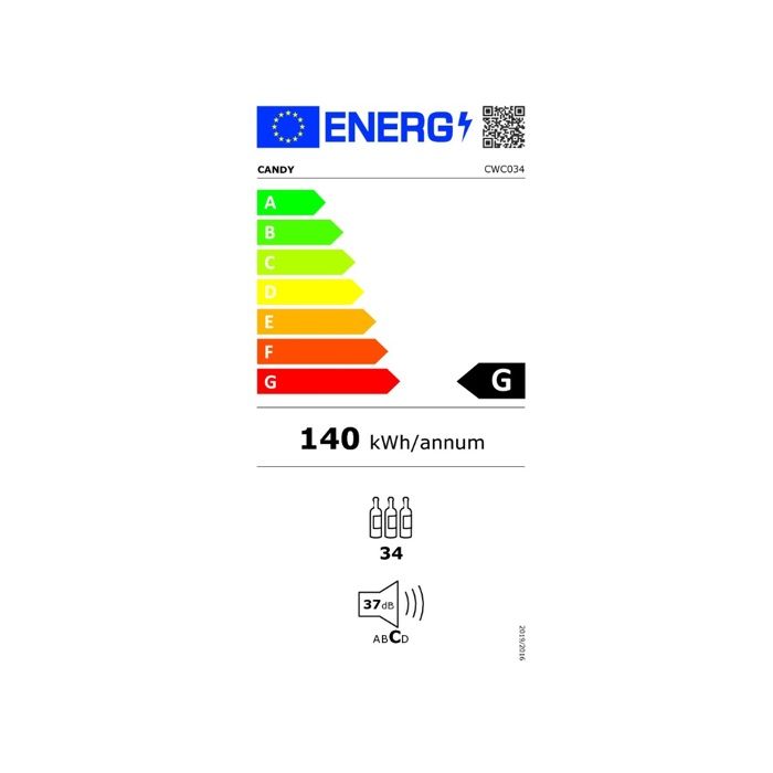 Cave À Vins - HAIER - CWC034 - Noir - Eclairage Intérieur - Pose Libre - Porte Vitrée