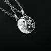 Tai Chi Bagua necklace, sun, moon, mosaic jewelry, fashion, good friend couple sisters set