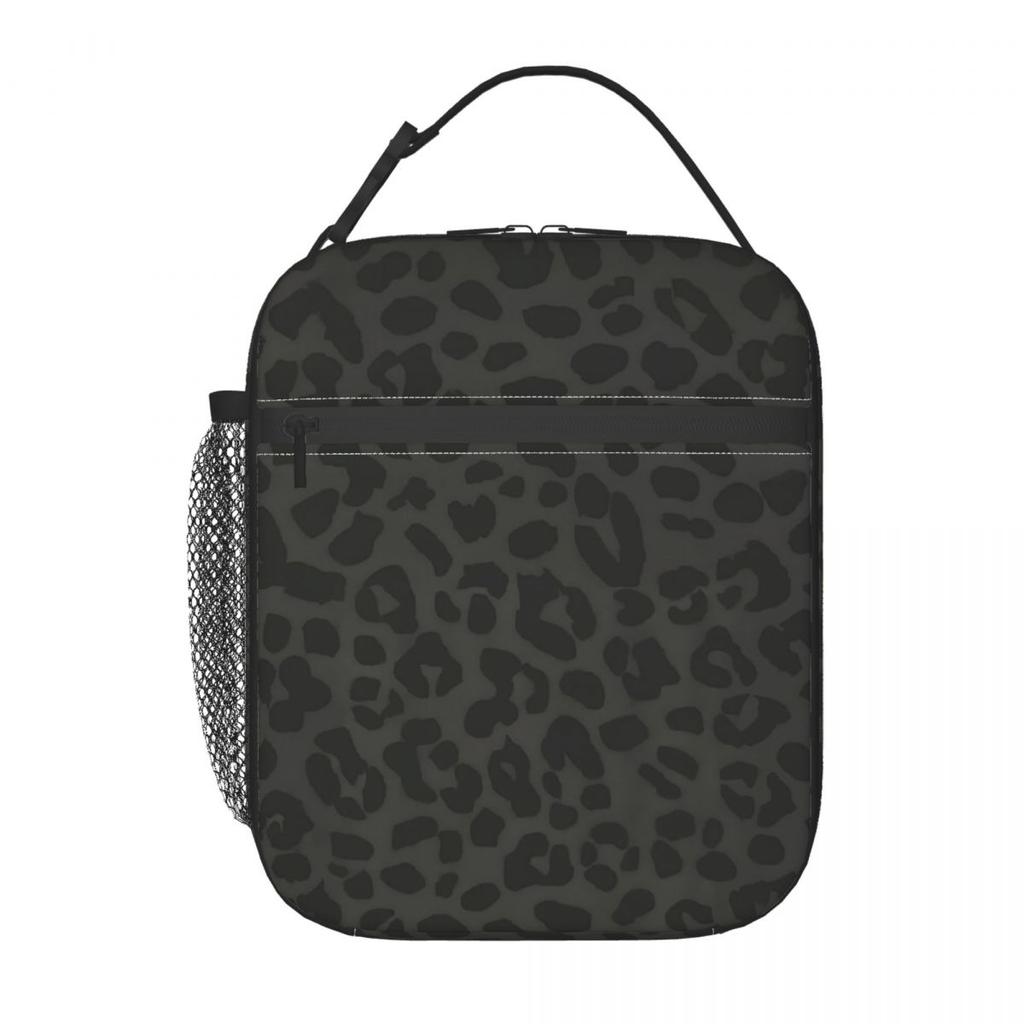 Zwarte Panter Huidpatroon Geïsoleerde Lunchtas voor Kinderen School Koeltas Thermische Voedseldoos Tote Draagbare Lunchboxen Container