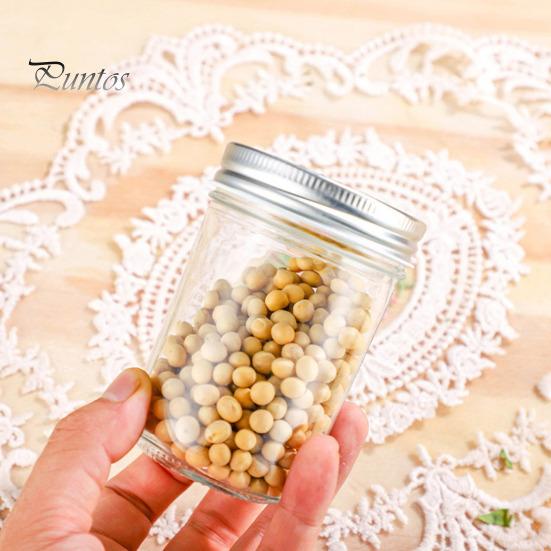 300/400/500/650 ml versiegeltes Glasglas mit luftdichtem Schraubdeckel, großes Fassungsvermögen, transparent, multifunktional, Obstmarmelade, Trockenwaren, Nüsse, Getreide, Müsli, Gewürze