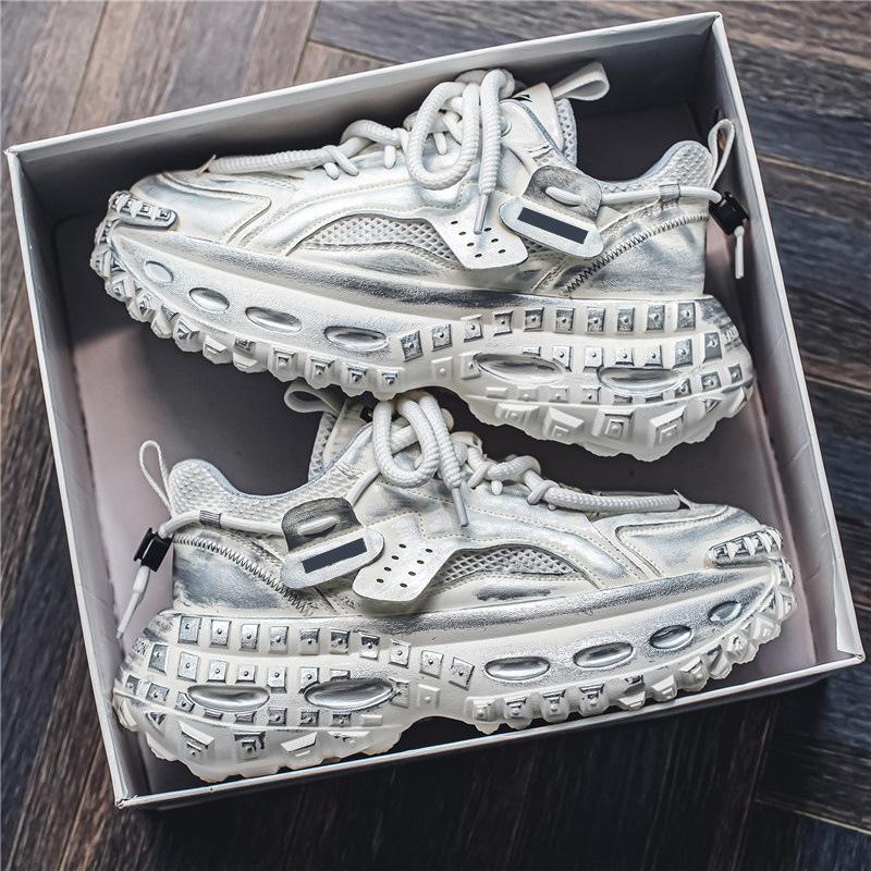 

Мужская летняя дышащая сетчатая модная брендовая повседневная спортивная обувь в стиле ретро, увеличивающая рост мужская модная обувь 39