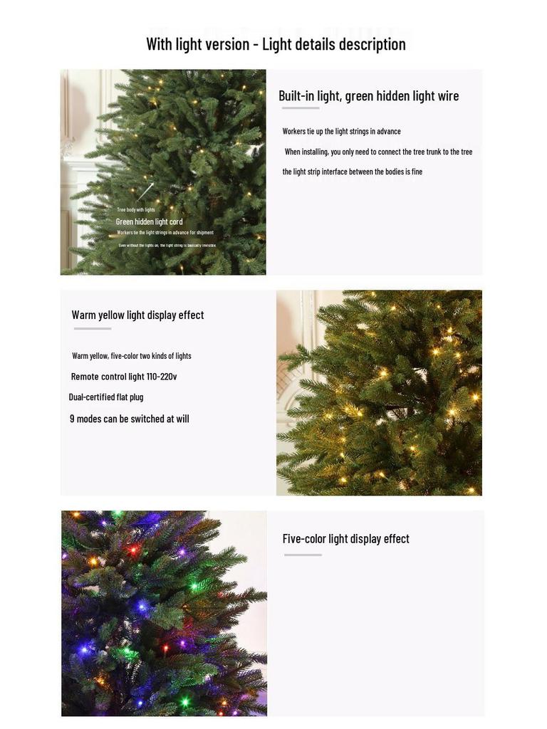 Luxurious Dense Artificial Christmas Tree with Lights - Secure, High-End Design Available Now