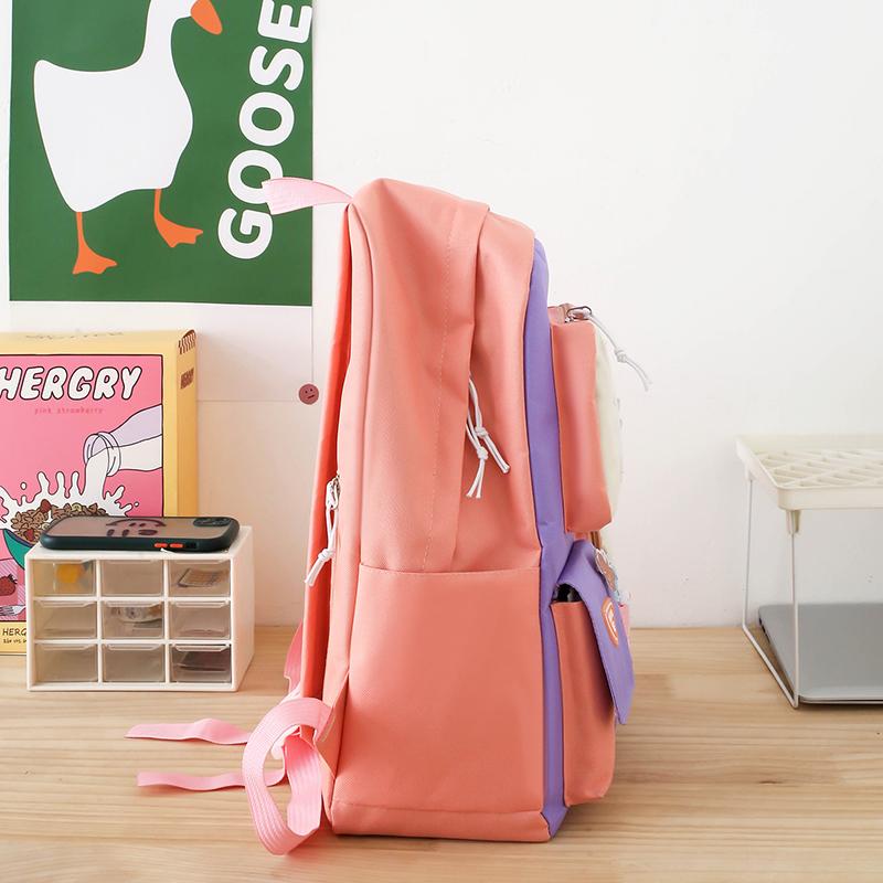 5-Piece Backpack Set Women's Large Capacity Student Schoolbag Travel Backpack for Girls