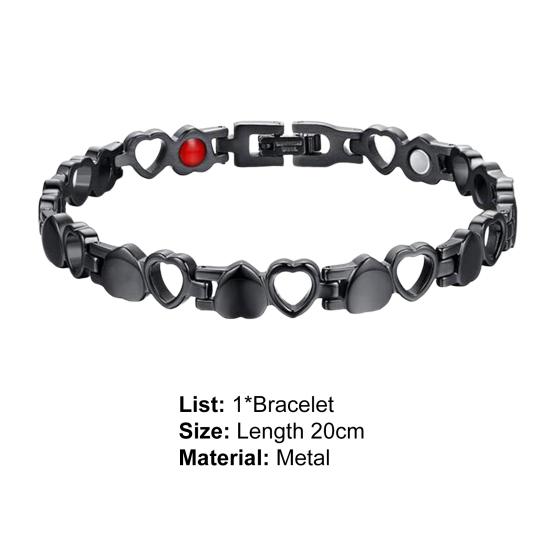Magnetic Therapy Bracelet Classic Pain Relief Elegant Appearance Hollowed-out Love Heart Shape Strong Magnet