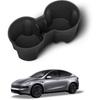LUCKEASY Center Console Water Cup Holder for 2026 2025 Tesla Model Y Juniper New TPE Car Interior Organizer Center Console Water Drink Limiter Holder