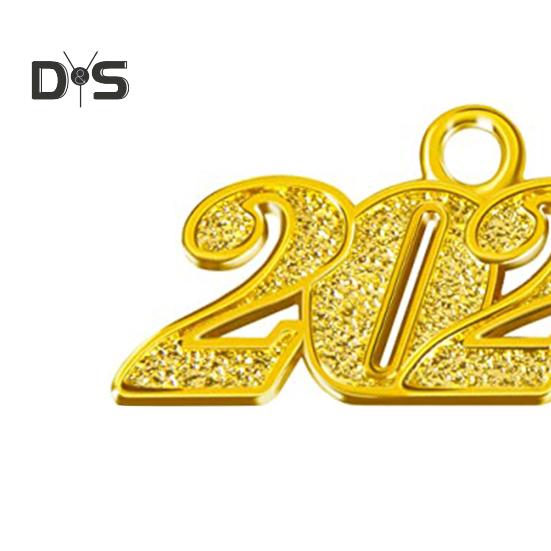 2 ks Galvanicky pokovená dekorace promoční čepice Antikorozní Stylové Šťastná promoce Střapcové přívěsky