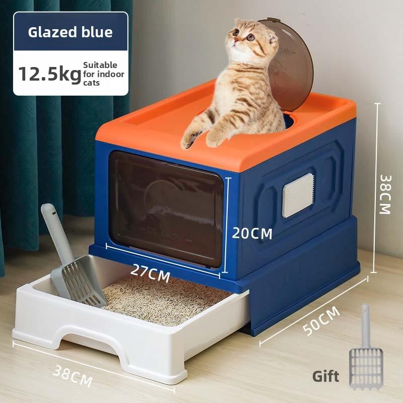 Non-Toxic Kitty Large Fully Enclosed Cat Litter Tray Drawer Type Anti-Splash Cat Toilet Top Out Cat Litter Tray Cleaning Basin Nest