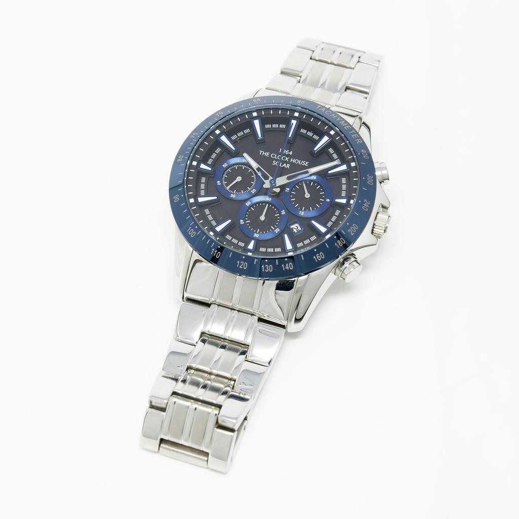 The Clock House Men's Watch Business Casual Solar Chronograph MBC1003-BK6A Navy X Black