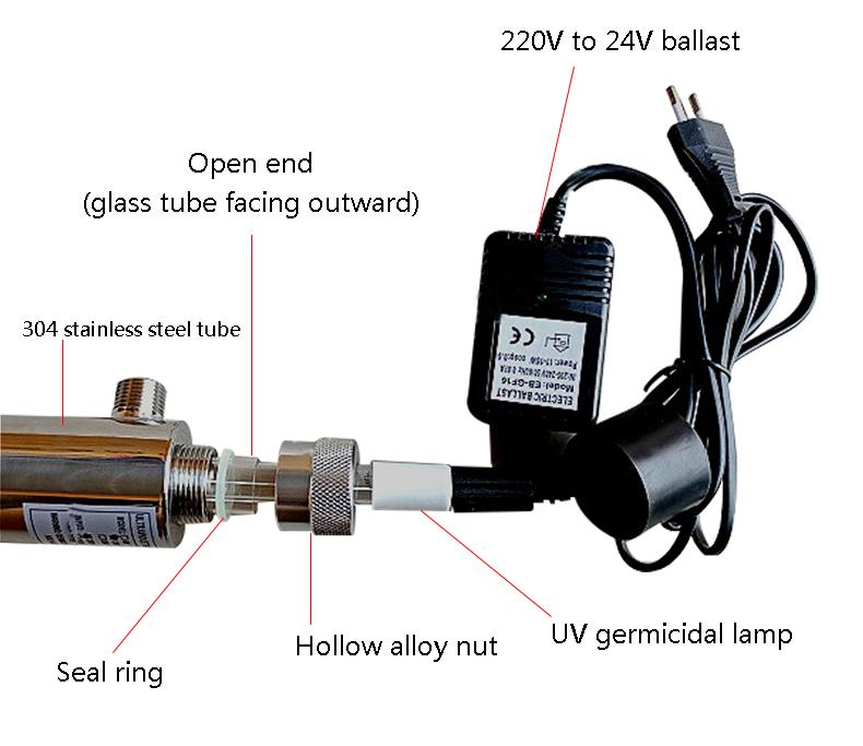 Stainless Steel UV Water Sterilizer Ultraviolet Tube Lamp Direct Drink Water Disinfection Filter Aquarium Fish Tank Purifier
