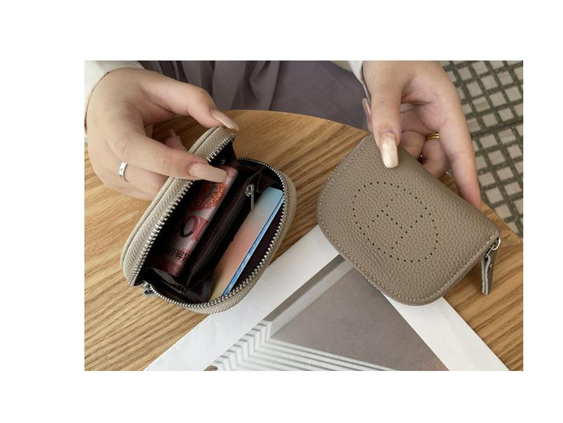 Women's Genuine Leather Card & Coin Purse - 2025 New Cowhide Key, Lipstick, ID Holder