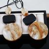 Geometric Ethnic Resin Pendant Necklace - Retro Water Drop Design for Women