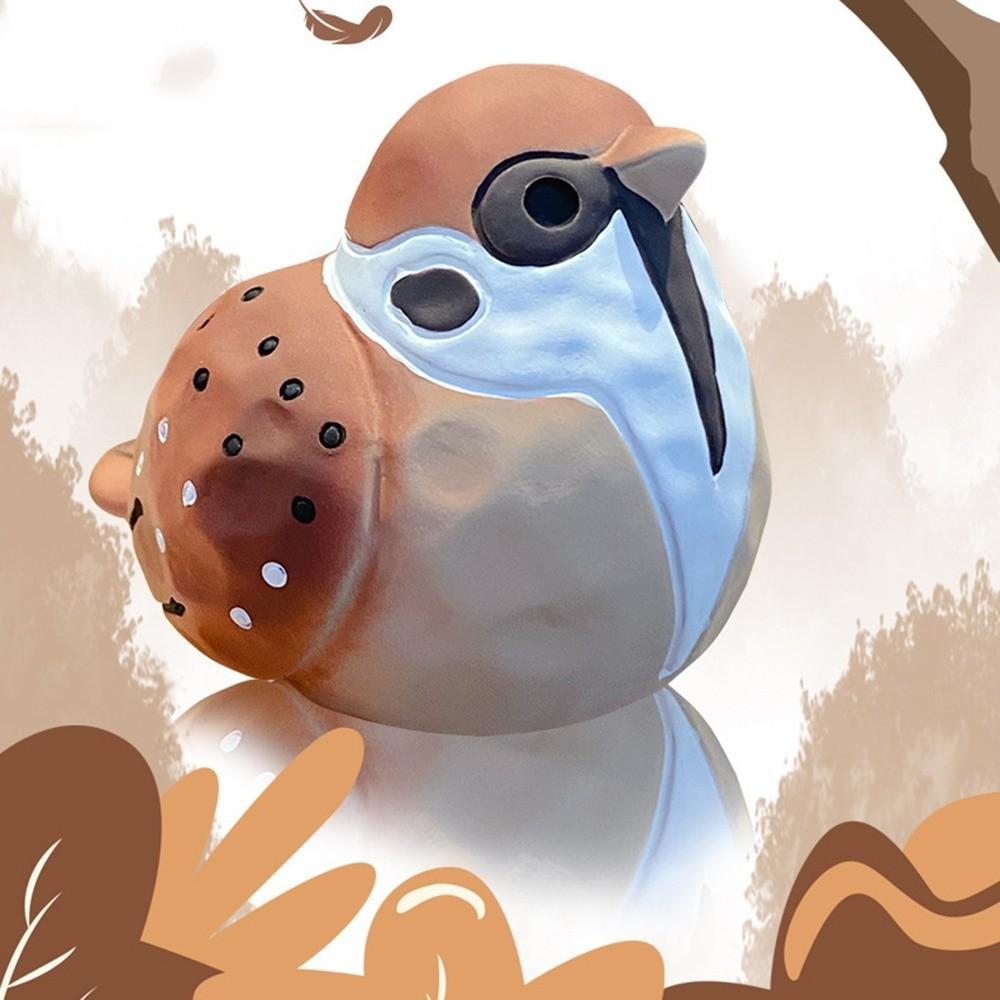 Cartoon Animal Key Ring Kawaii Pearl Bird Keychain Unique Imitation Wood Carving Keychain  Kids