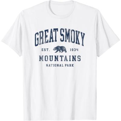 Retro Great Smoky Mountains National Park Mens Womens Hiking T-Shirt