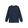Puma Navy Pack Solid Color Loose Fit One Side Pocket Design Round Neck Long Sleeve T-Shirt Unisex Tops Navy-Blue 623126-16