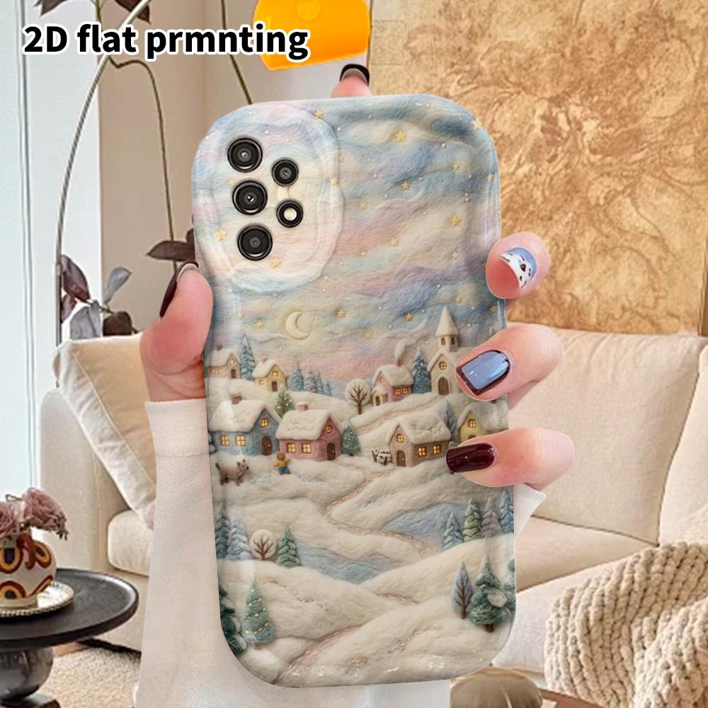 Phone Case: 2D Flat Samsung Galaxy A34 A35 M05 M06 S20 S22 S21 FE Plus 5G Protective Case, Couple Style, Poke Fun Town, Christmas and Halloween Gifts