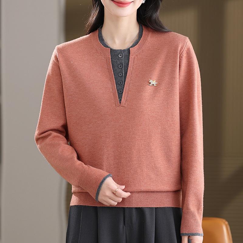 

Elegant Knitwear Base Layer Sweater for Middle-Aged Women 3XL (120-130 lbs)