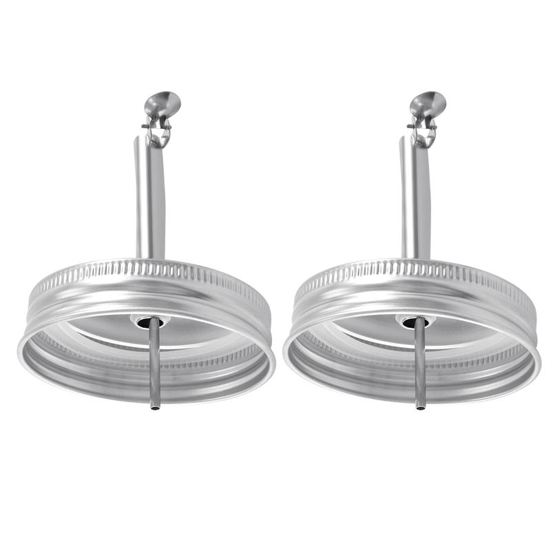 

2 Pieces Jar Oil Spout Lid Oil Pour Spout Dispenser Lid Regular Mouth Oil Pour Lid With Caps Compatible With Mason Jar серебряный
