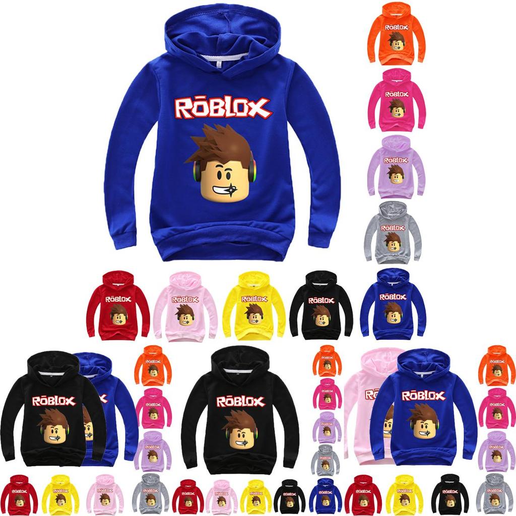 Roblox Cartoon Childrens Print Hoodie Sweater Long Sleeve Fashion Tops Pullover